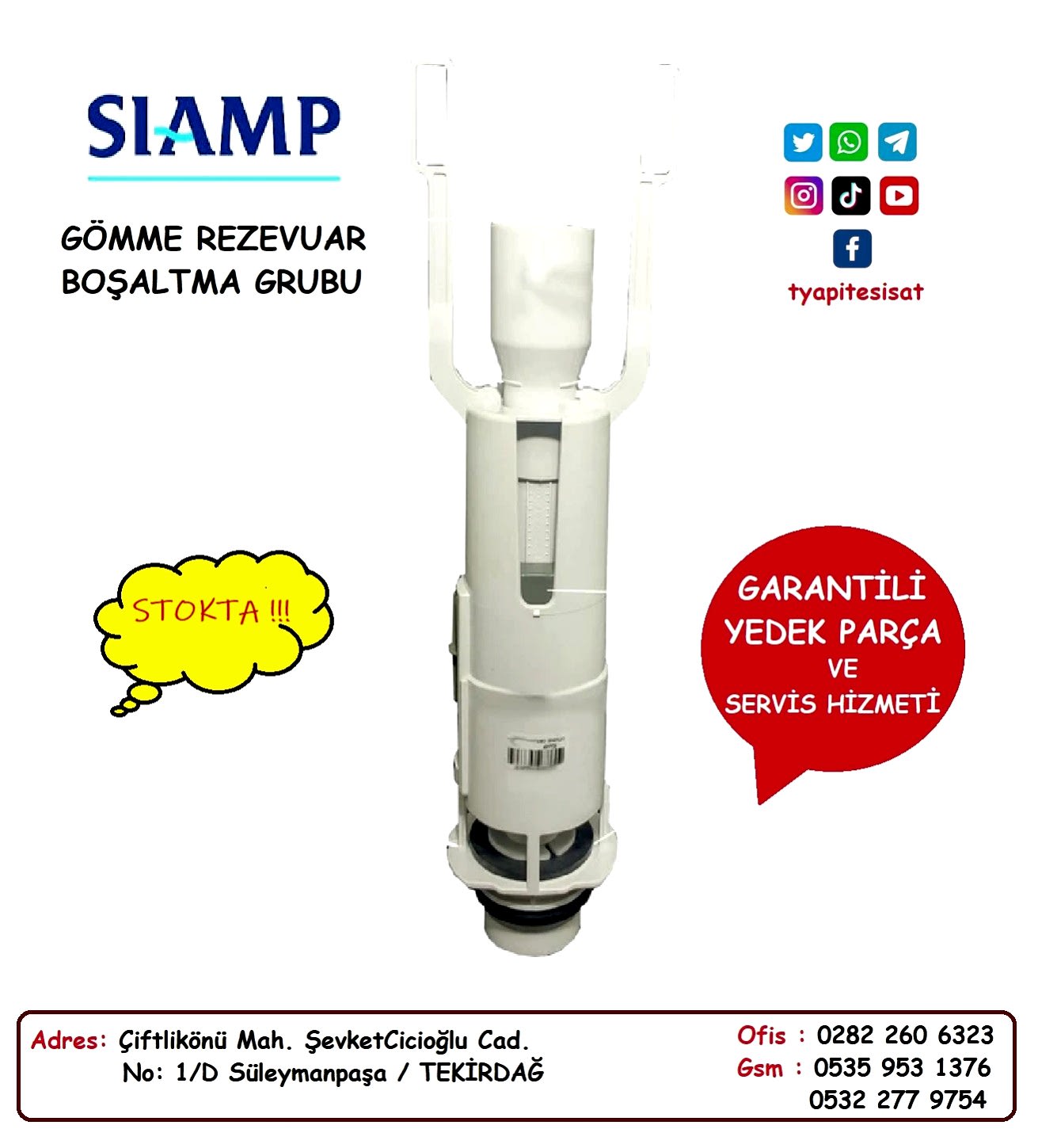 SİAMP GÖMME REZERVUAR Boşaltma Grubu