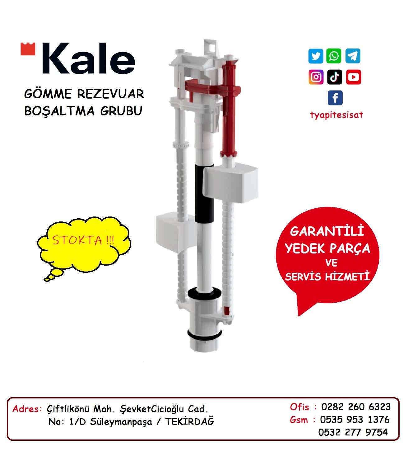 KALE GÖMME REZERVUAR&nbsp; KALE İNTEGRA BOŞALTMA GRUBU (İntegra Model)