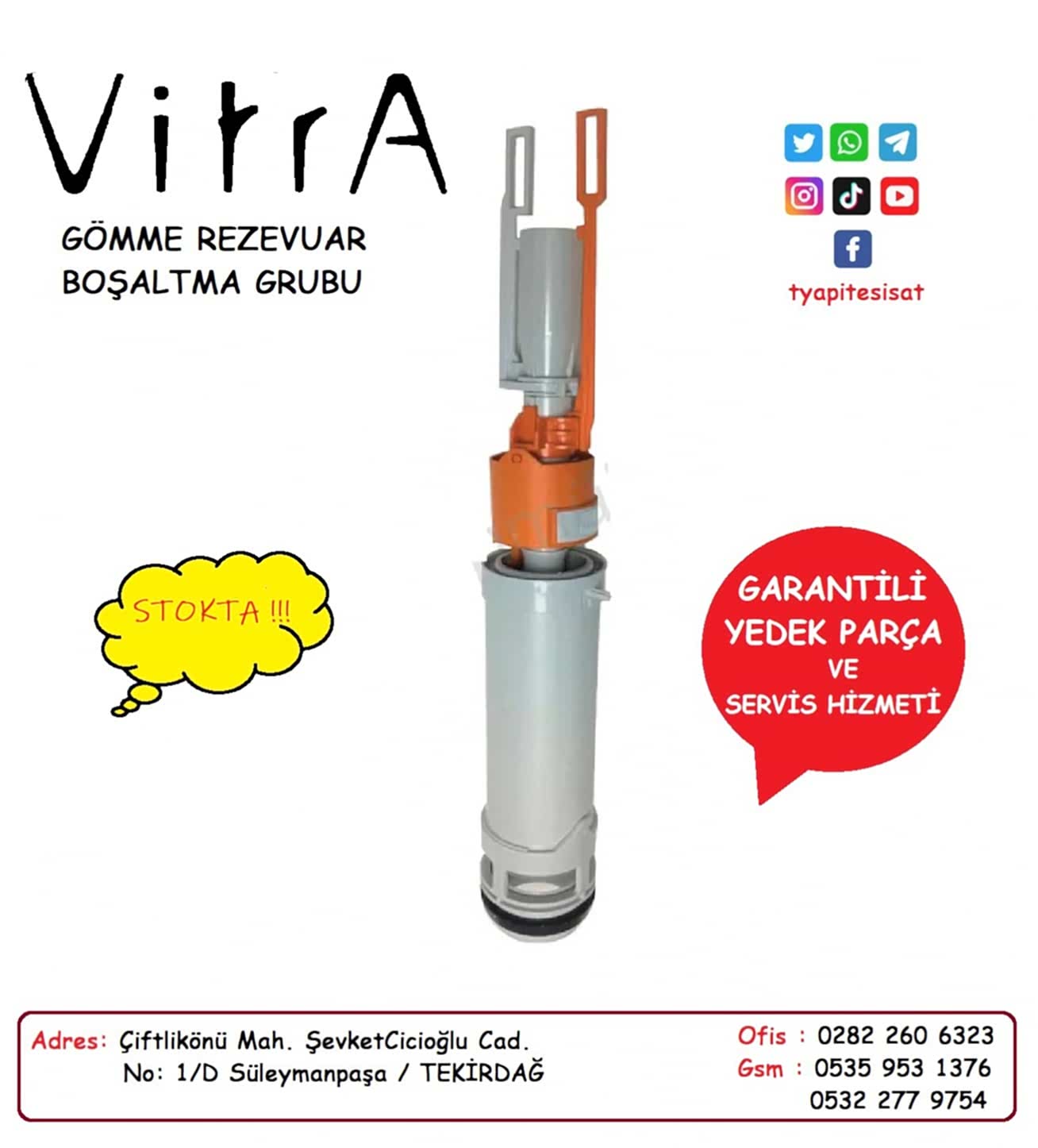 VitrA Gömme Rezervuar Boşaltma Grubu